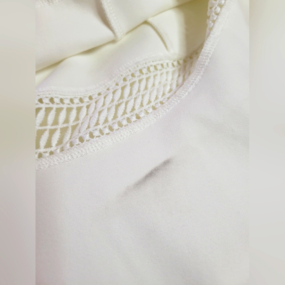 Lulu's | Martini Mama White Crochet Midi Dress | Sleeveless | Small - Picture 15 of 16